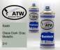 Preview: Saab, Glass Dark Gray Metallic, 311: 400ml Sprühdose + 400ml Klarlack - Set, von ATW Autoteile West.